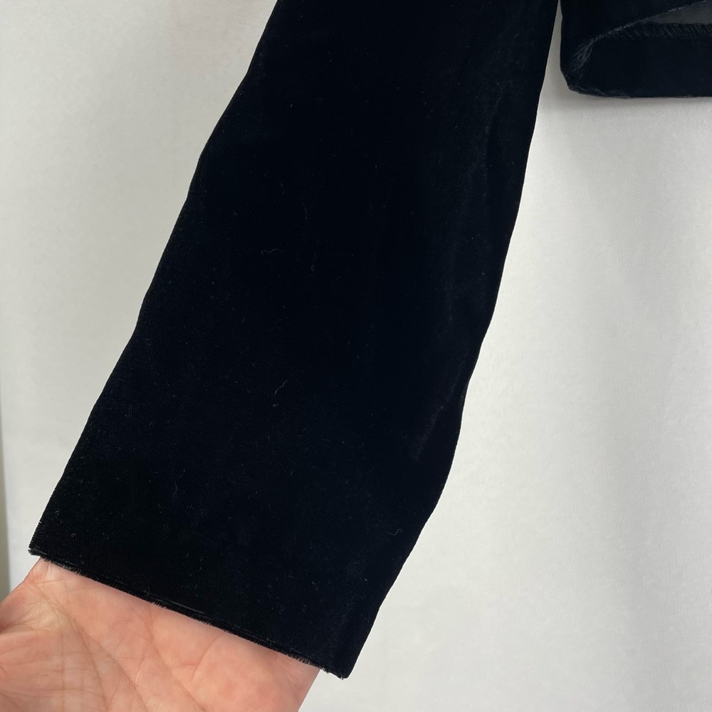 VTG Velvet Bolero Jacket Black LG Classy Neutral Formal Maurice’s 90s Y2K Goth - Picture 6 of 13